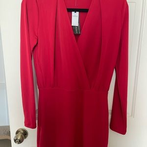 Banana Republic Red V-Neck Sheath Mini Dress